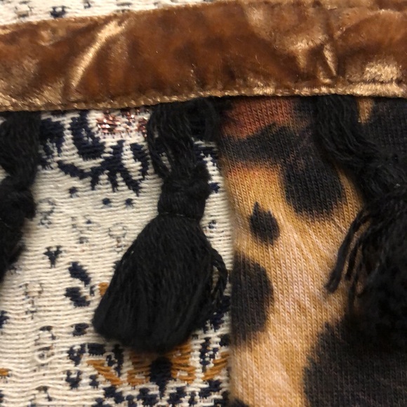 BEAUTIFUL Uncle Frank ANTHROPOLOGIE mixed media contrast leopard dress M FLAWS - Picture 13 of 13